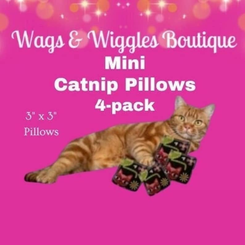 Mini Catnip Pillows - 4-Pack of Fresh Catnip Toys. Fast Shipping.